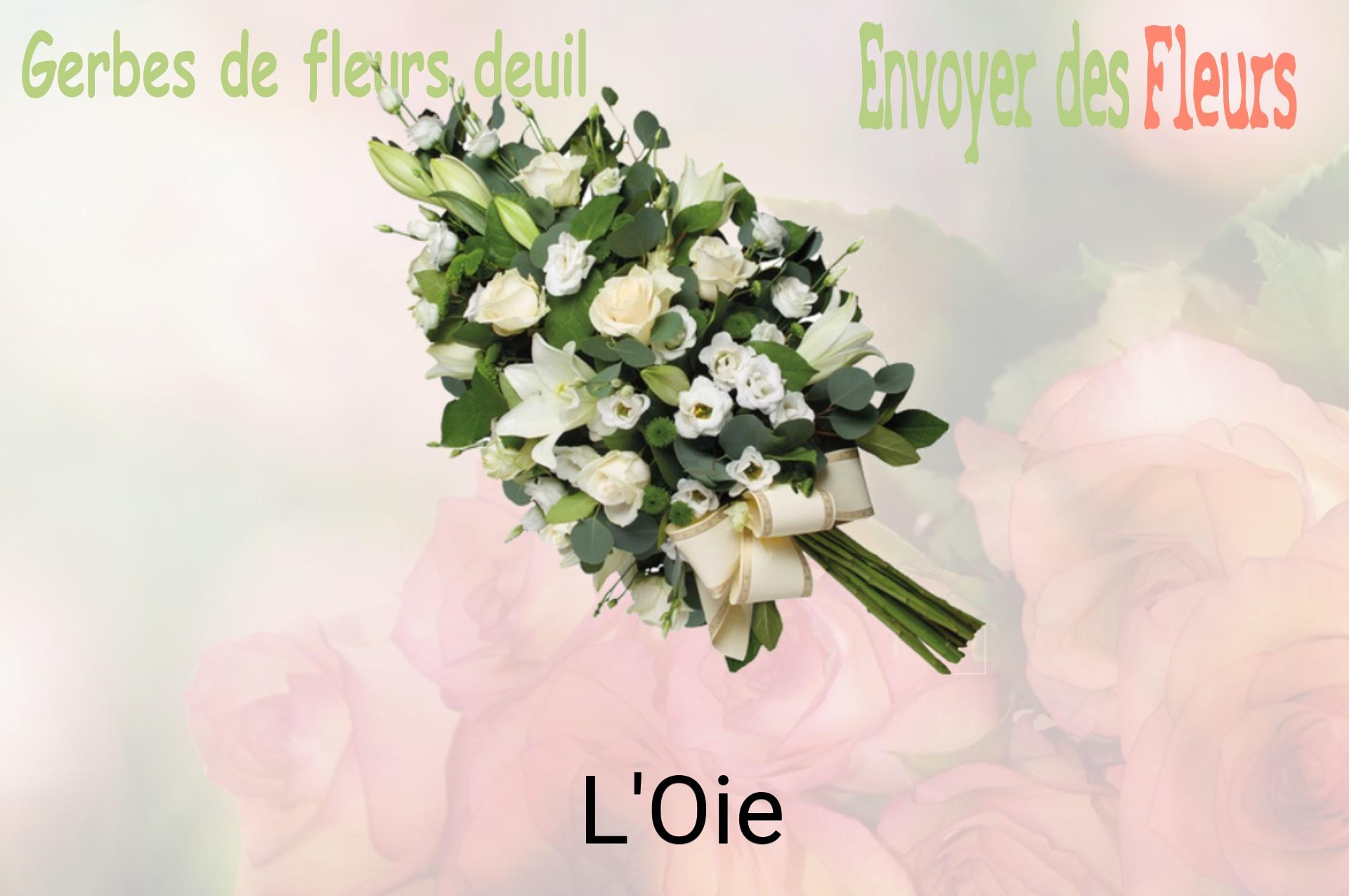 Gerbe de fleurs de deuil livrée à L'Oie